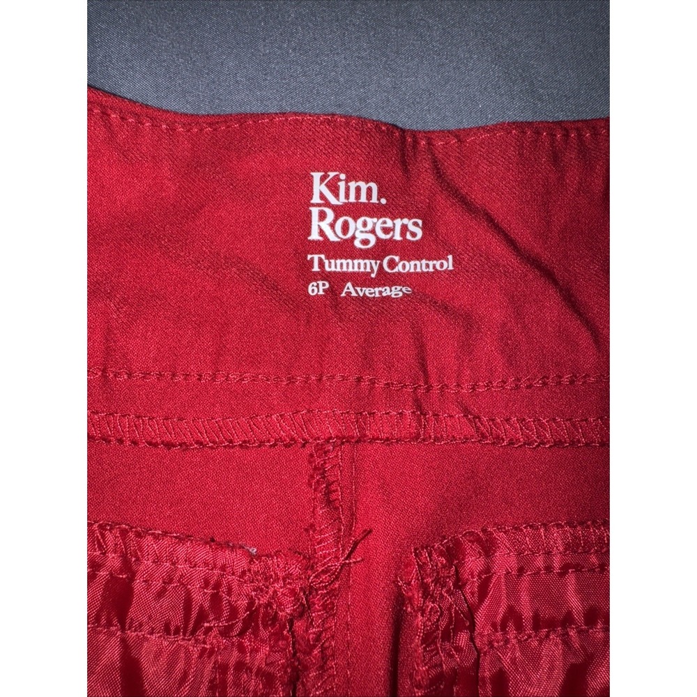 Women's‎ Size 6p Red Bermuda Shorts By Kim Rogers Pull On Elastic Tummy Control - Picture 5 of 8